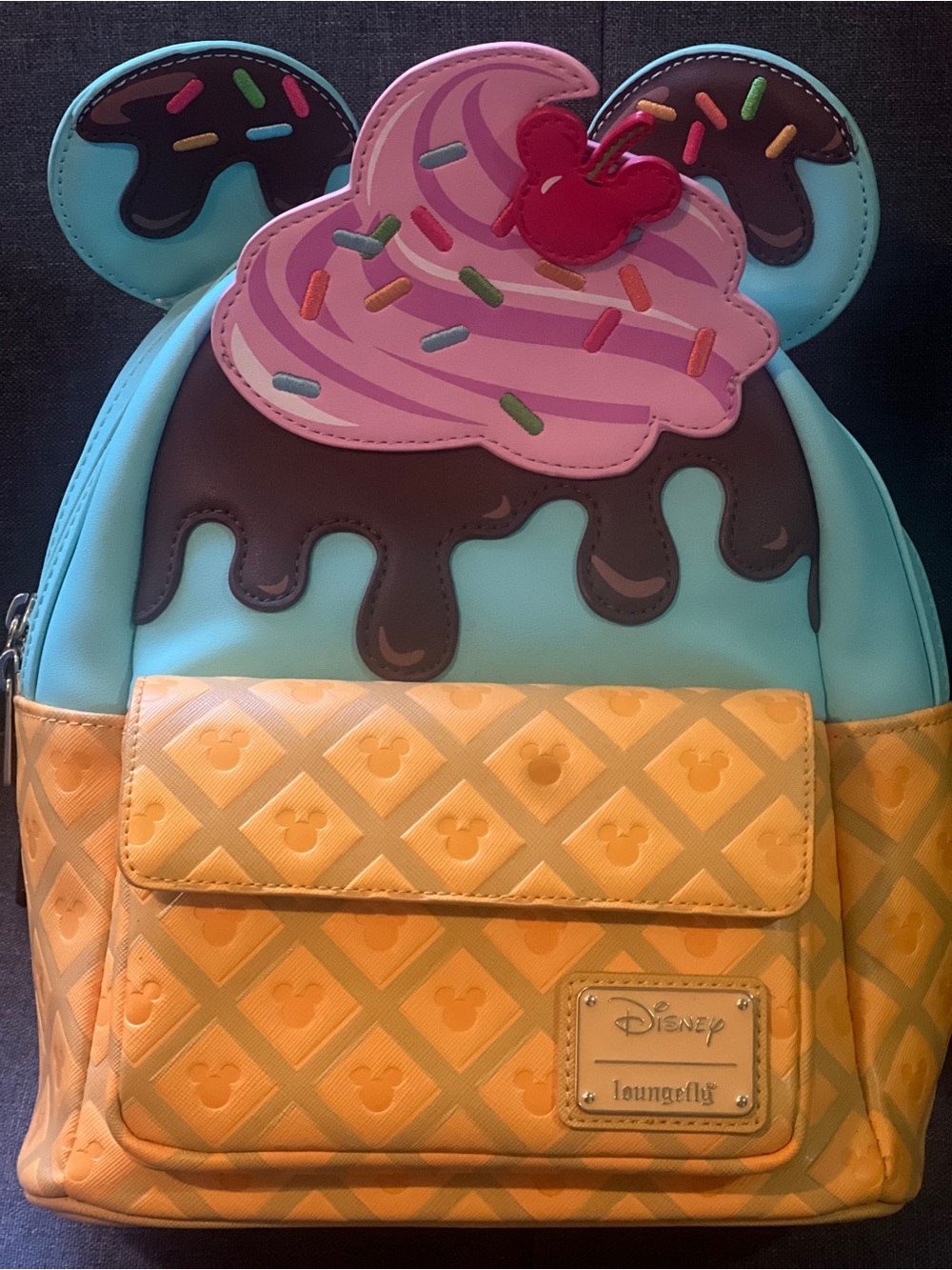 Disney x Loungefly Mickey Mouse Ice Cream Cone Figural Mini Backpack